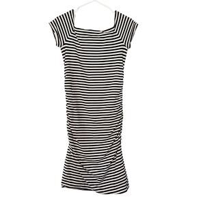 Boden Navy Blue White Nautical Striped Short-Sleeve Lined Dress Women's Size 8